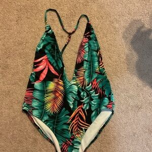 Fashion nova tropical Leaf Print Swimsuit